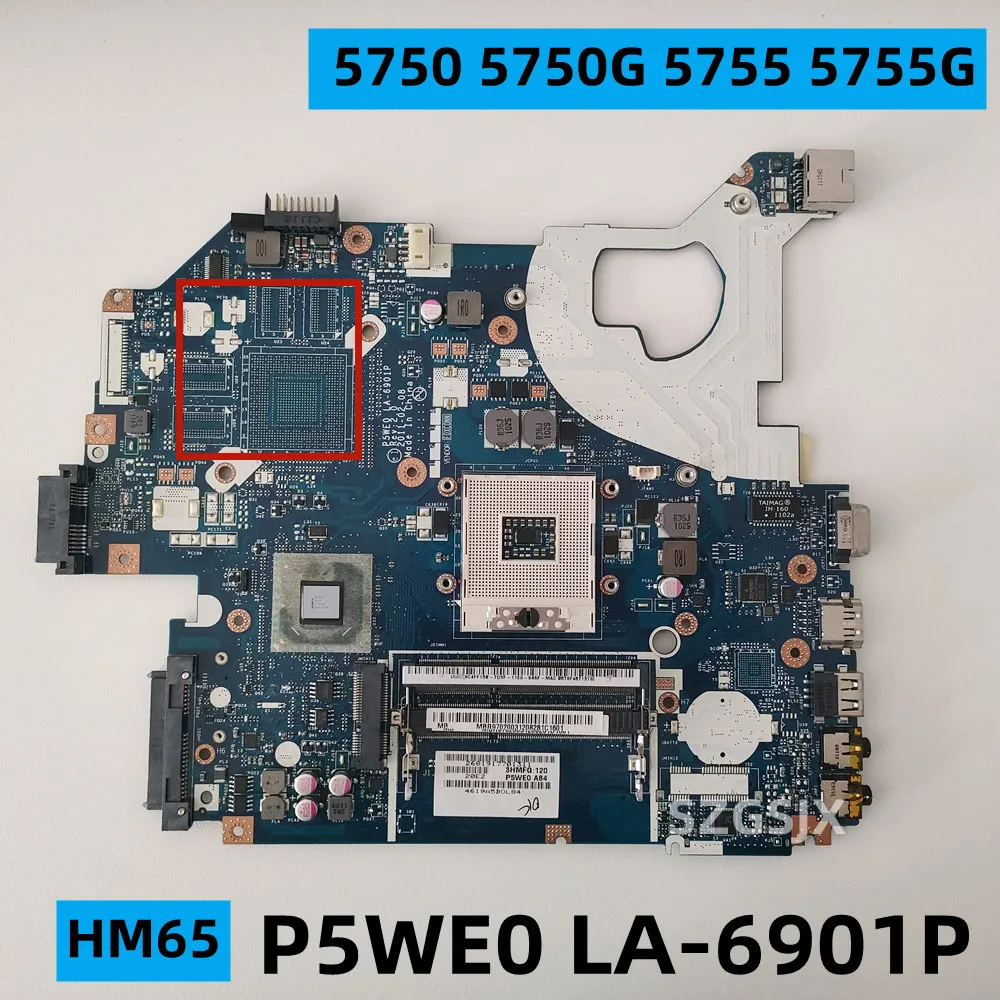 

100% Tested for Acer 5750 5750G 5755 5755G Notebook Motherboard P5WE0 LA-6901P PGA989 HM65
