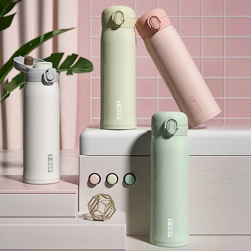 

Цветная чашка для воды Morandi, Термокружка Из Нержавеющей Стали 316, Высококачественная Дамская чашка для питьевой воды с одной кнопкой