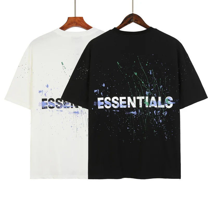 

New Men's Essentials Summer T Shirt Shorts Reflective Letter Streetwear Hip Hop Quick-Drying And Breathable Cotton Top Shorts