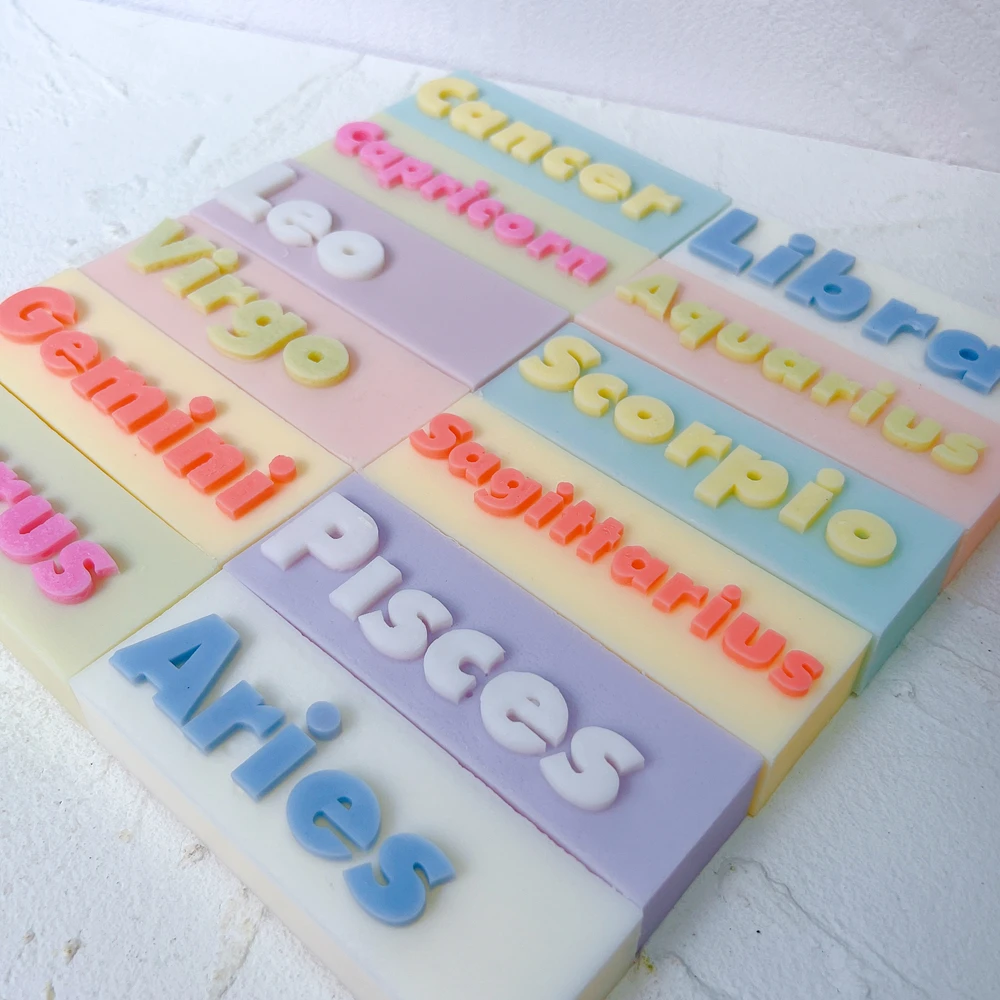 Силиконовые формы в виде знаков зодиака прямоугольной для свечи силиконовая