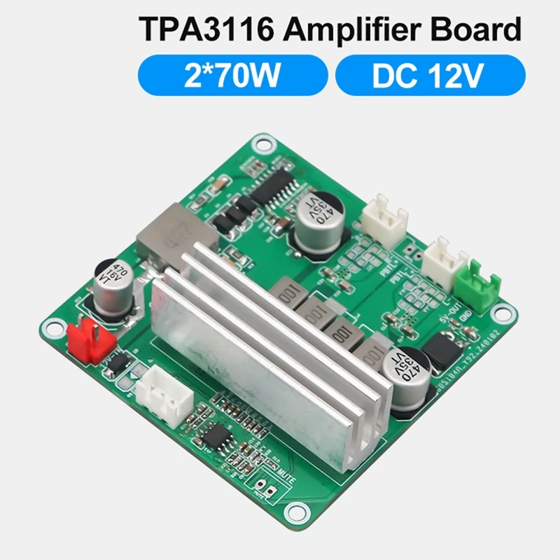 Плата цифрового Hi-Fi усилителя TPA3116 70Wx2 12 В двухканальный предусилитель мощности