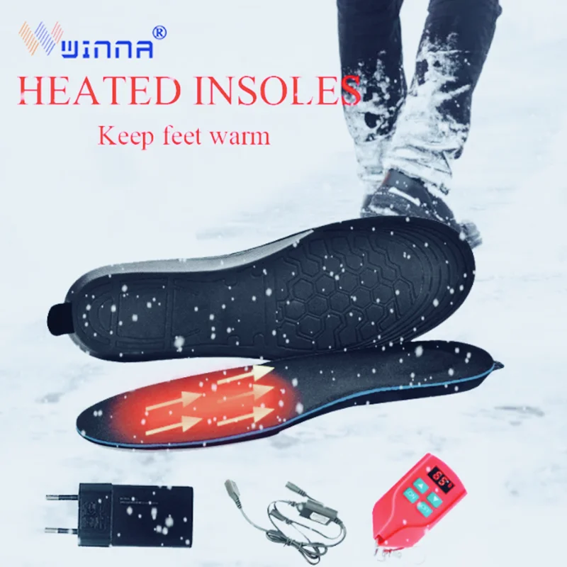 2000mAh USB heated insole unisex remote control safety wireless foot warmer to reduce winter camping, skiing and hiking best