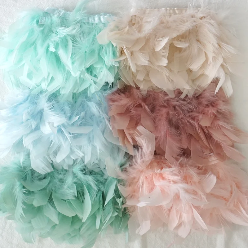 

1 Yard Natural Ribbon Turkey Feathers 10x15cm Wedding Accessories Decoration Feathers For Dresses Needlework Sewing Handicraft