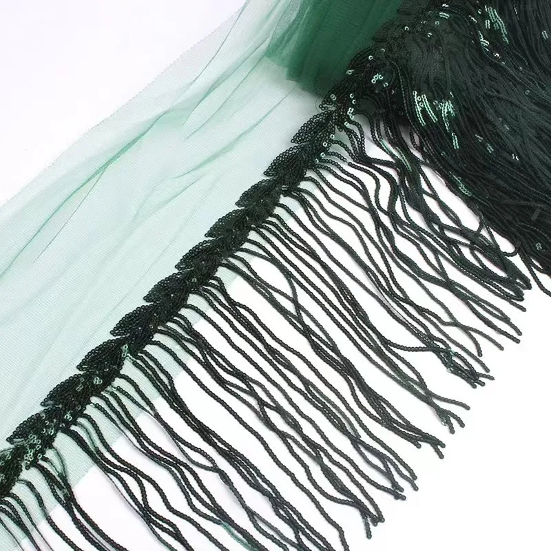 

5yard Shining Mesh Fabric Lace Fringe Sequins Paillette Tassel Ribbon DIY Wedding Party Dance Dress Sewing Accessorie