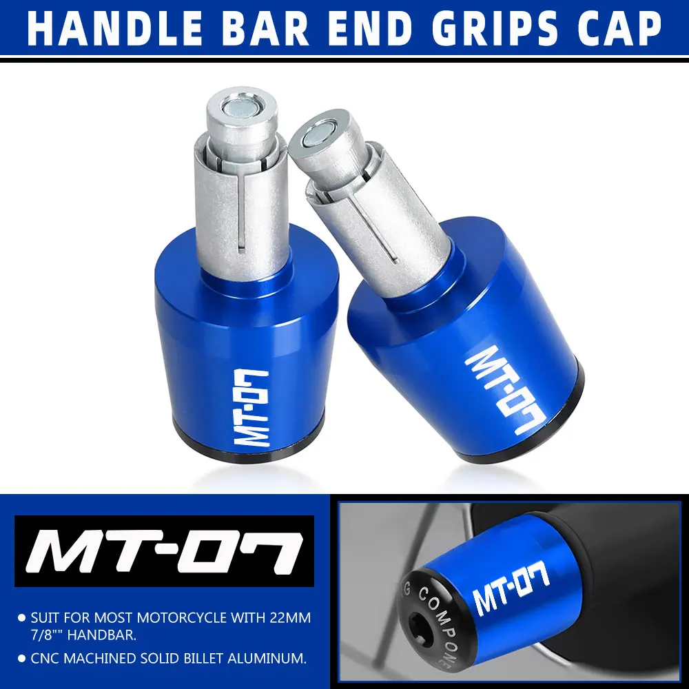 

Motorcycle Handle Bar Ends For YAMAHA MT-07 MT07 2018-2020 2021 2022 2023 78''22MM Handlebar Grips Caps End Balanced Plug Slider