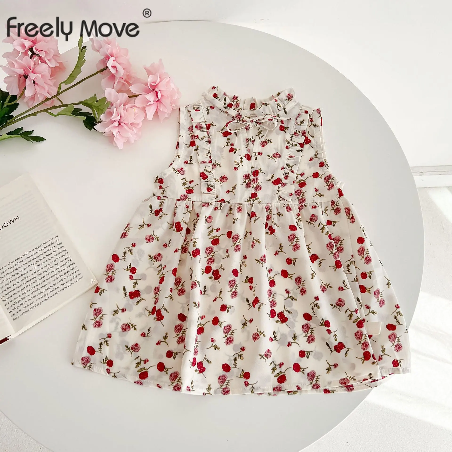 

New In Dress for Girls Summer Floral Baby Dresses Toddler Kids Clothes Girls Children's Sleeveless Dresses Clothing