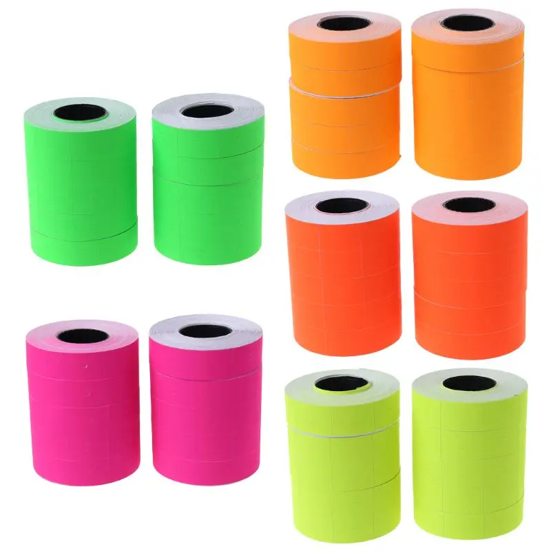 

10 Rolls 5000 Pieces Double Row Colorful Price Label Paper Tag Mark Sticker For