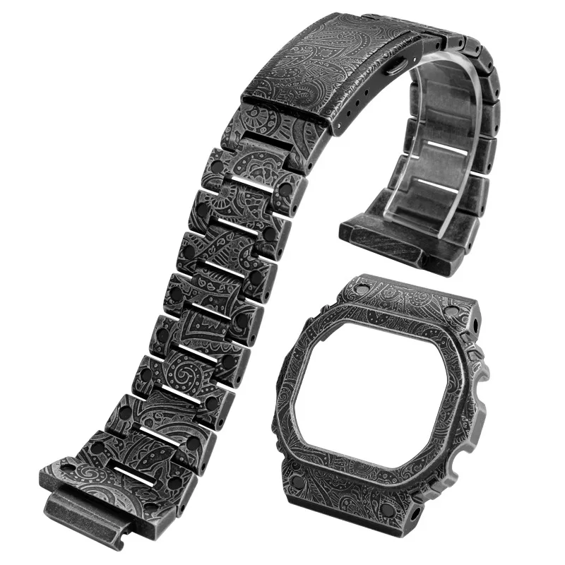 Для Casio G-SHOCK ремешок для часов DW-5600 GW-B5600 GWM5610 GMW-B5000 ретро старый модернизированный металлический мужской корпус из нержавеющей стали ремешок для часов (art.: 3920ceb0656cf) - 3920ceb0656cf