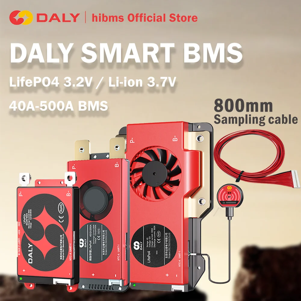 Фото Daly Smart BMS 4S Lifepo4 12V 100A 3S 8S 24V 40A 60A 150A 16S 48V 200A 250A BMS Bluetooth Li-ion 3,7V 3,2V BMS Электрические велосипеды №1