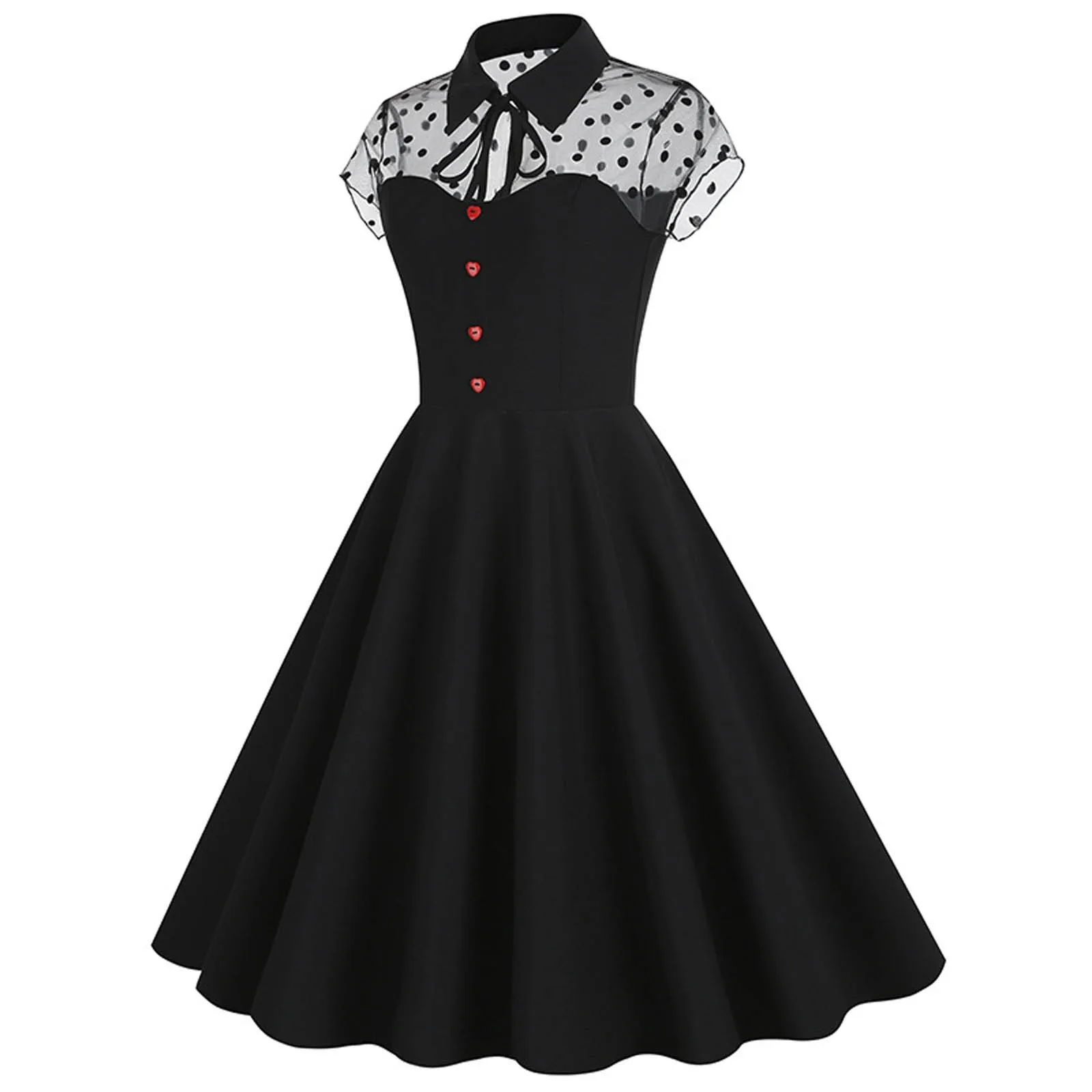 

Female Gothic Halloween Dresses Elegant Dark Lace Patchwork Stand Collar Short Sleeve Dress Street Retro Punk Dress Vestidos