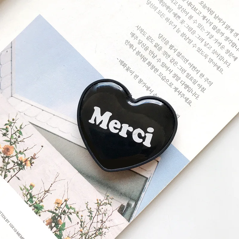 creative desktop holder grip for phone folding heart shape telephone support for iphone korean cellphone accessories wholesale free global shipping