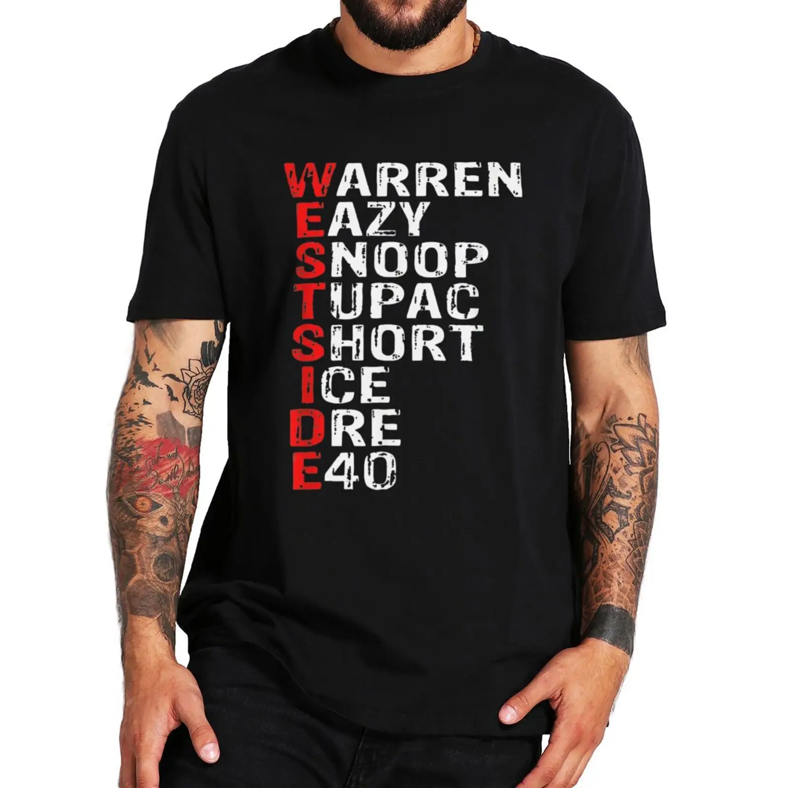 

Westside Hip Hop Rap Music Legends T Shirt Funny Rock Musician Names Design Men's Novelty Tshirt 100% Cotton Camiseta