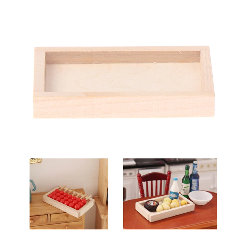 

1/12 Dollhouse Miniature Wooden Storage Tray Model Furniture Accessories Toys