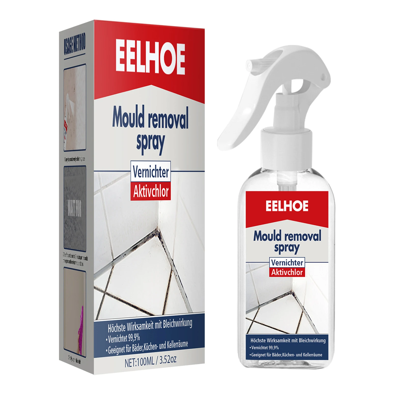 

Household Mold Remover Spray Mildew Cleaning Agent Furniture Tile Floor Wall Refrigerator Kitchen Cleaner Multifunctional 100ml