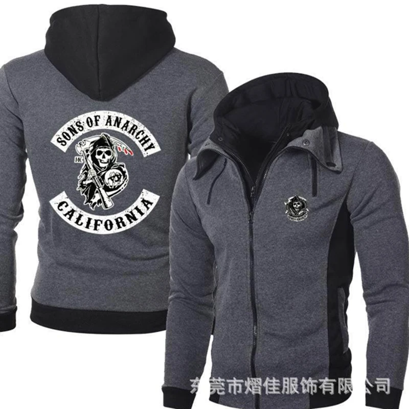 

2022 New SONS OF ANARCHY Men's Clothing Sweatshirt Casual Male Jacket Fleece Warm Hoodies Quality SportWear Harajuku Outwear