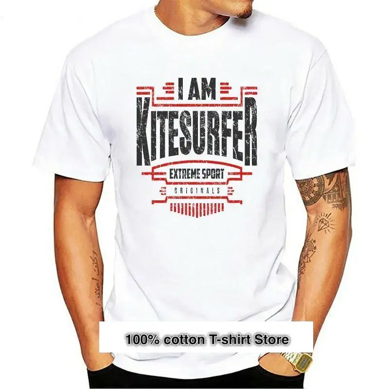 

Camiseta de Kitesurf para hombre, camisetas neгра, 100% хлопок, Роскошные, для взрослых, 3XL, nueva