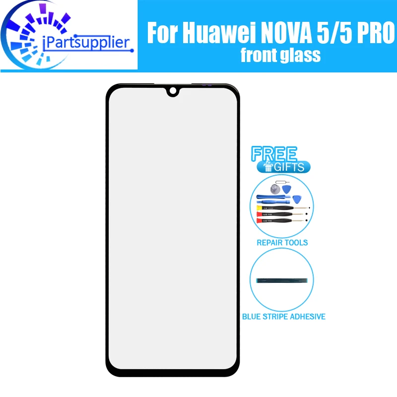 

Для Huawei NOVA 5 переднее стекло экрана Объектив 100% оригинальный передний сенсорный экран Стекло Внешний объектив для телефона HUAWEI NOVA 5 PRO