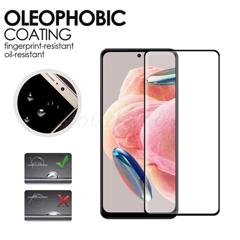4Pcs Glass For Xiaomi Redmi Note 12 Tempered Glass For Redmi Note 12 Pro Plus 12 Turbo Glass Full Cover Screen Protector Film