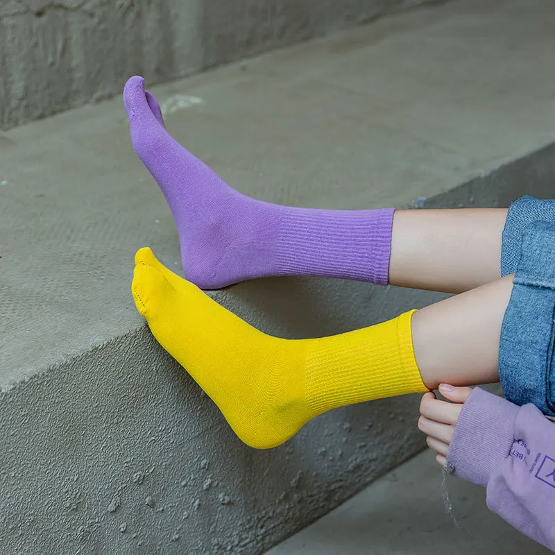 1 Pair High Quality Unisex Combed Cotton Split Toe Socks Funny Comfort Two-Toed Socks Japanese Harajuku Men Women's Tabi Socks