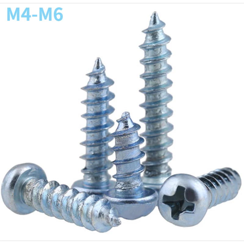 

Carbon steel Round head self-tapping screws M4 M5 M6 screws zinc PA screws hard-plated blue zinc