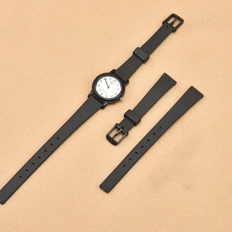 

Black Rubber Strap For Casio Lq Lq-139 130/140 12mm Smartwatch Premium Quality Durable Waterproof Elastic Black Wrist Watch Band