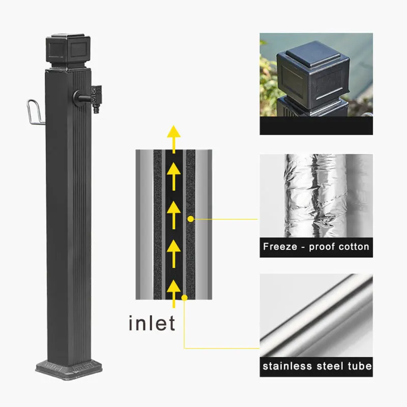 Черная матовая садовая водная колонка квадратный полив напольный водопроводный