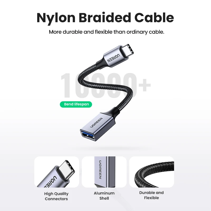 UGREEN USB C to USB 3.0 Adapter Type C OTG Cable Thunderbolt 3 to USB Female Adapter OTG Cable for MacBook Pro Xiaomi Mi 9 USB-C