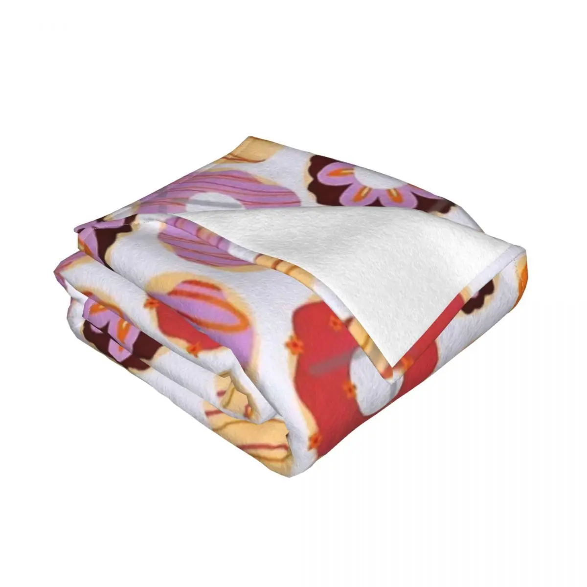 Фиолетовые и оранжевые пончики всесезонное универсальное одеяло для кинотеатра