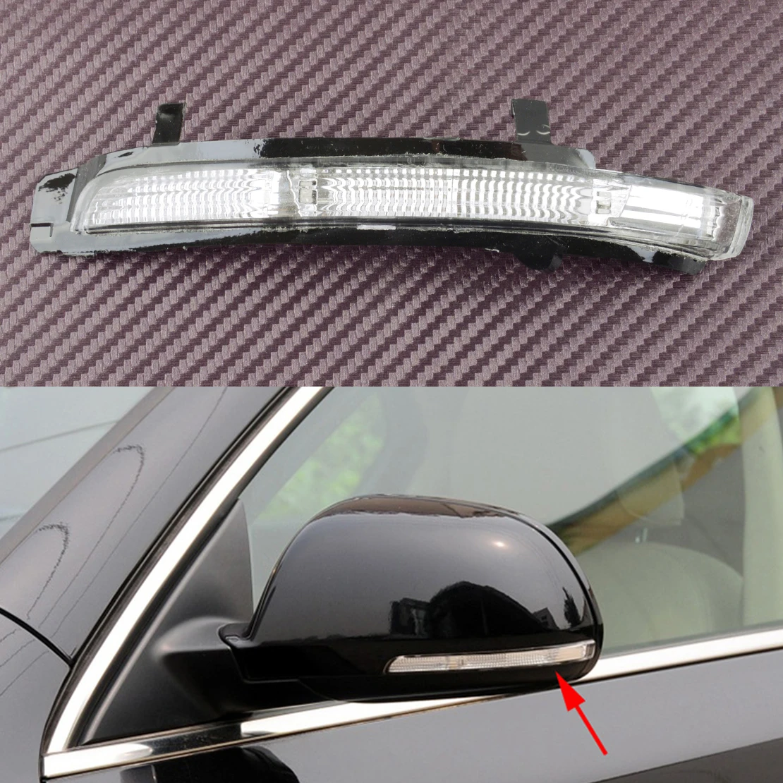 

Левое зеркало заднего вида, указатель поворота, световой индикатор, прозрачные линзы, черный корпус, подходит для Skoda Octavia Superb 2009-2013 3T0949101