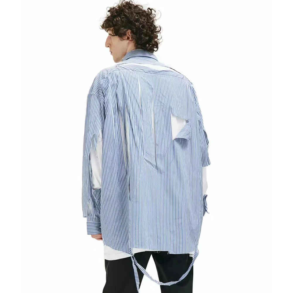 

22SS Новая мужская поврежденная рубашка # wfmd6051