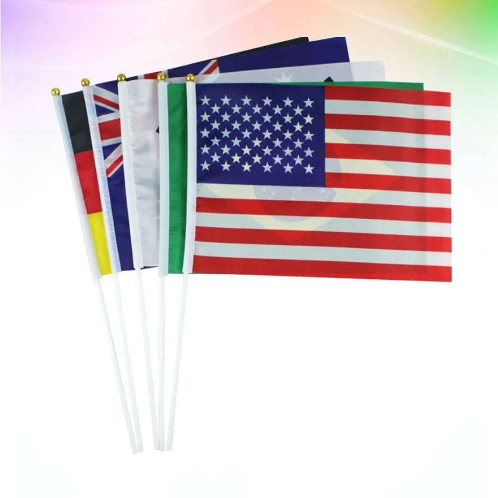 

40 Countries Handheld Flag International World Flag Hand Held Small National Miniature Flags On Banner for School Sports 40PCS