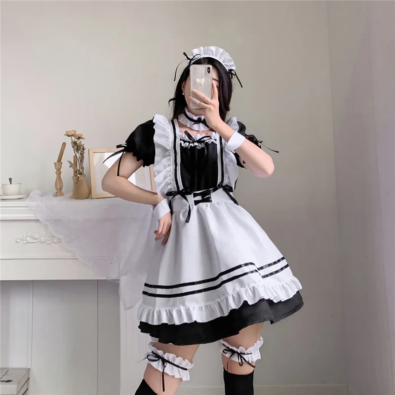 

Maid Costumes Black White Maid Outfit Anime Cosplay Sexy Gothic Lolitamiad Dress Kawaii Fairy Uniform Plus Size Lingerie Clothes