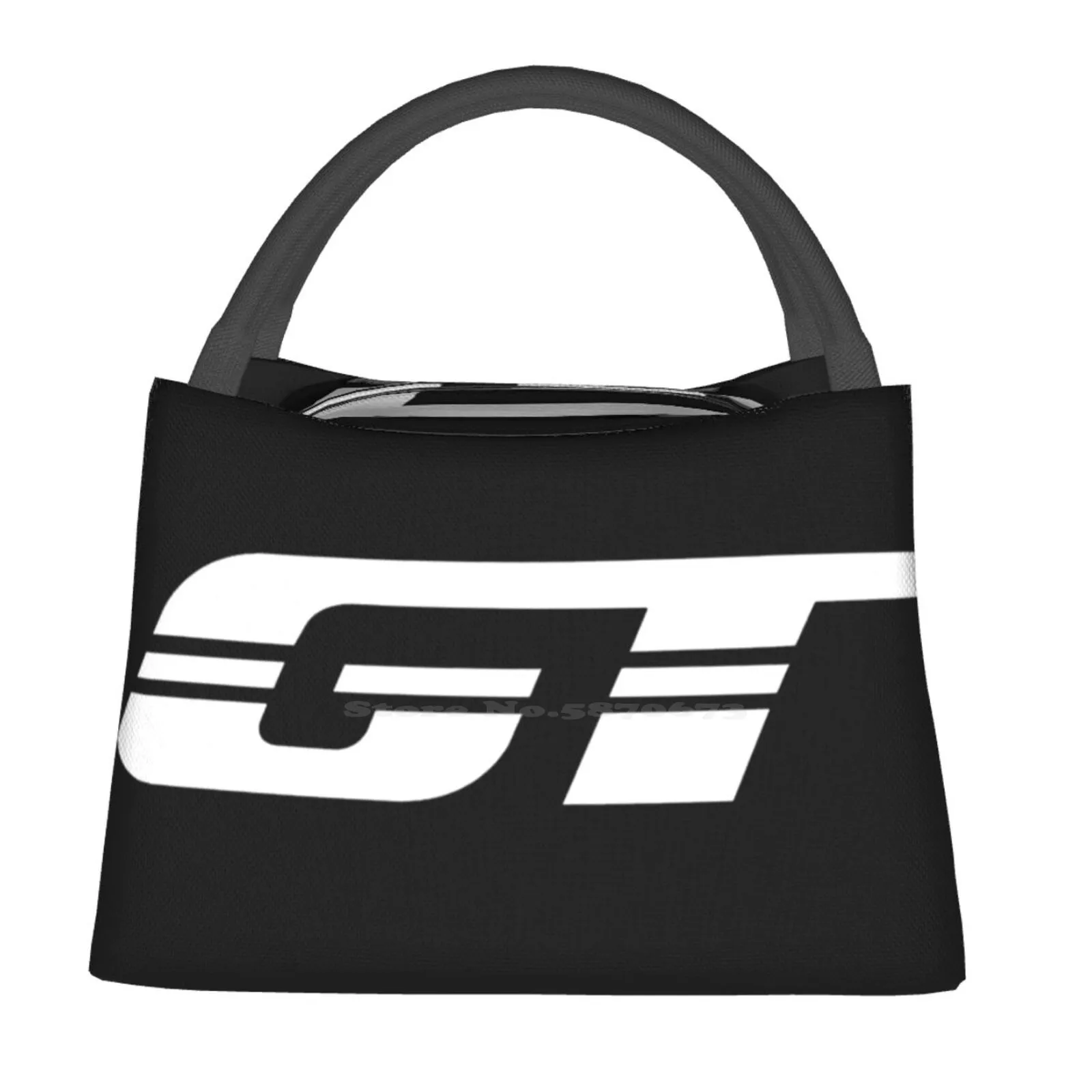 

Gt, машина, автомобили, логотип. Белый на черном. Портативная сумка для ланча, новая термоизолированная сумка для ланча, наружный логотип, лог...