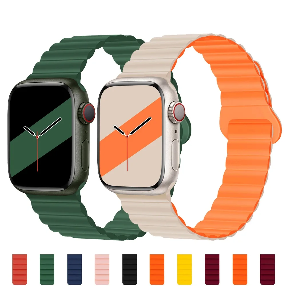 

Band for Apple watch Ultra band 49mm 44mm 40mm 45mm 41mm 42mm 38mm 40 44 silicone bracelet iWatch series 7 6 3 se 8 strap