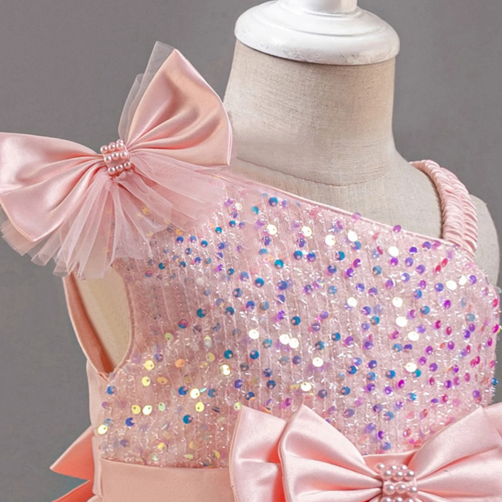 Платье принцессы с блестками для маленьких девочек платье цветочным узором