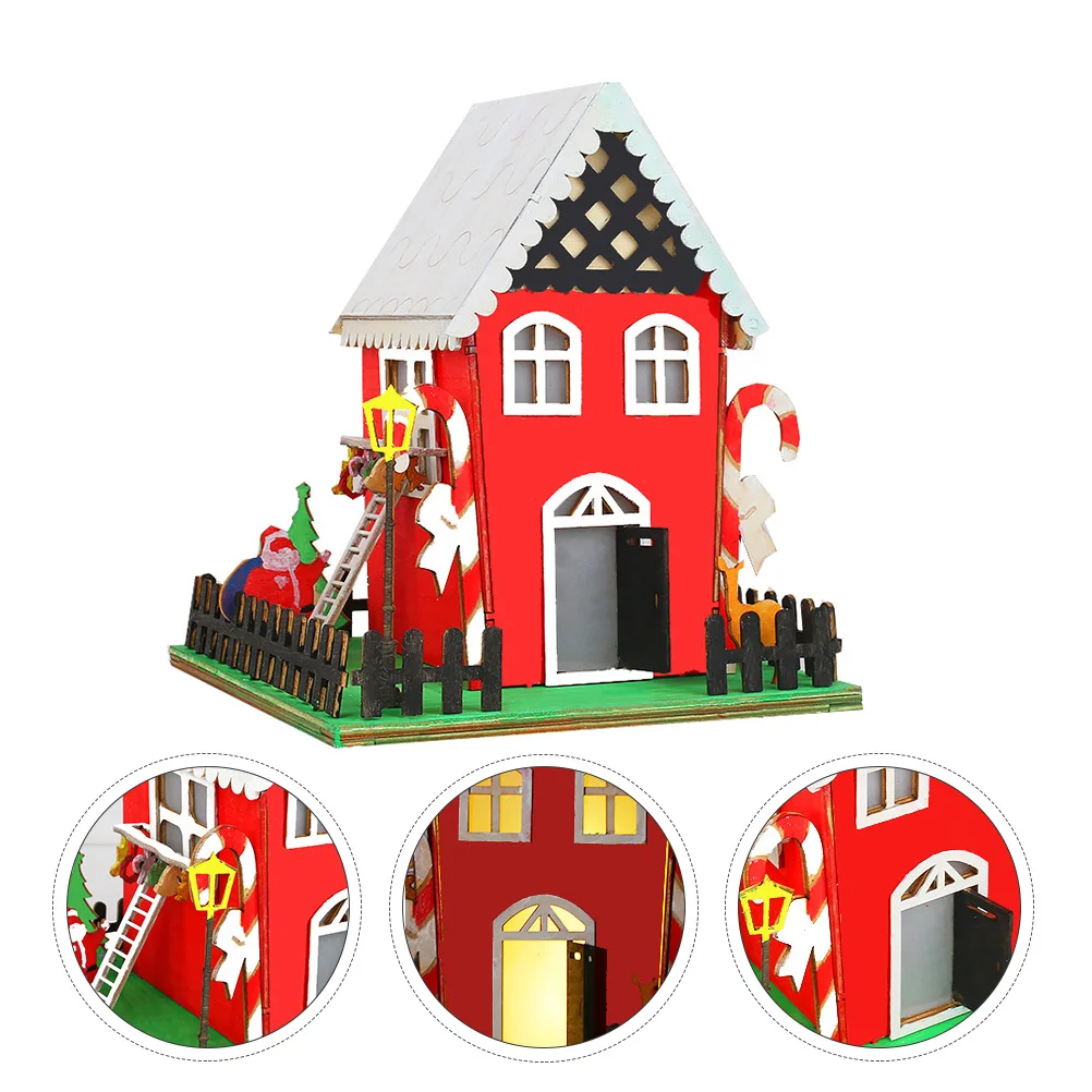 

1 Set of Wooden Mini House Handicraft Kit for DIY Home Decoration