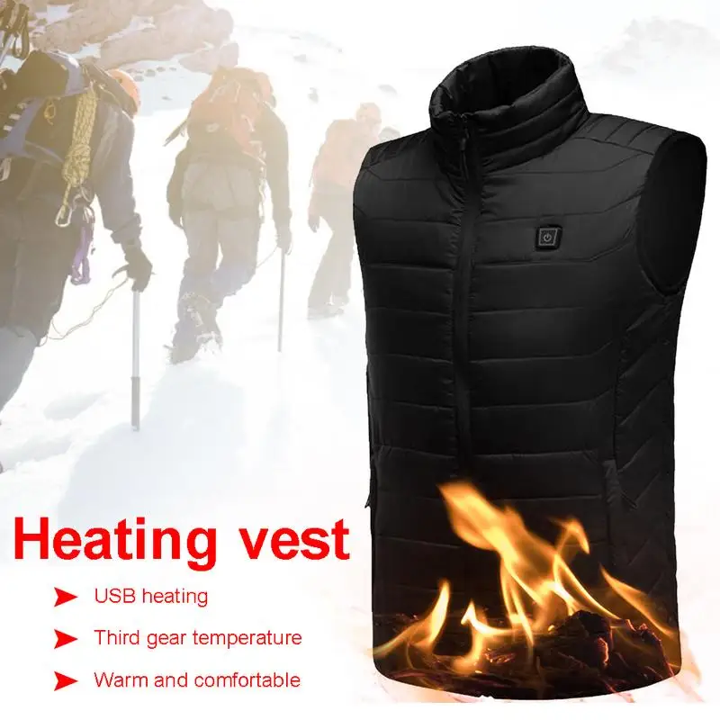

Rechargeable Heated Vest Windproof Smart Electric Heating Coat For Body Warmer Ideal For Camping Hiking Hunting Skiing Fishing