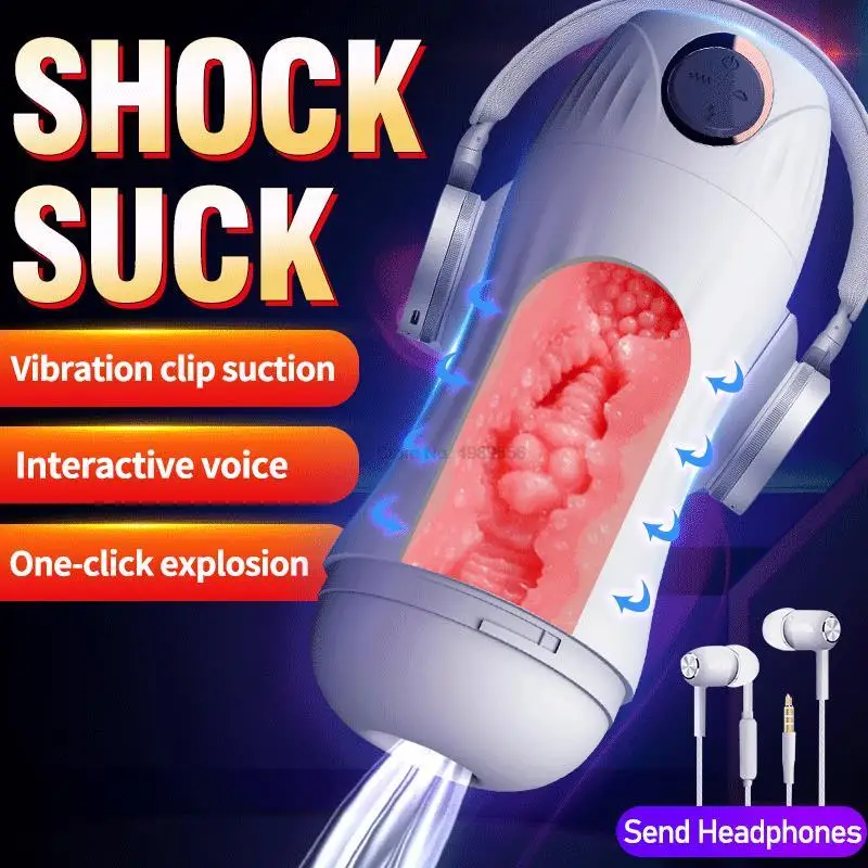 

Automatic Blowjob Sucking Masturbators For Men Vagina Vibrator Male Masturbation Cup Pussy Pocket Sexy Electric Aircraft Cup
