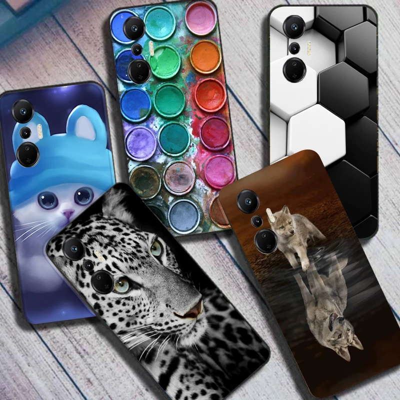 

TPU Case For Infinix Hot 12i X665B X665 Soft Silicone TPU Cute Flower Animal Painted Back Bumper Bags