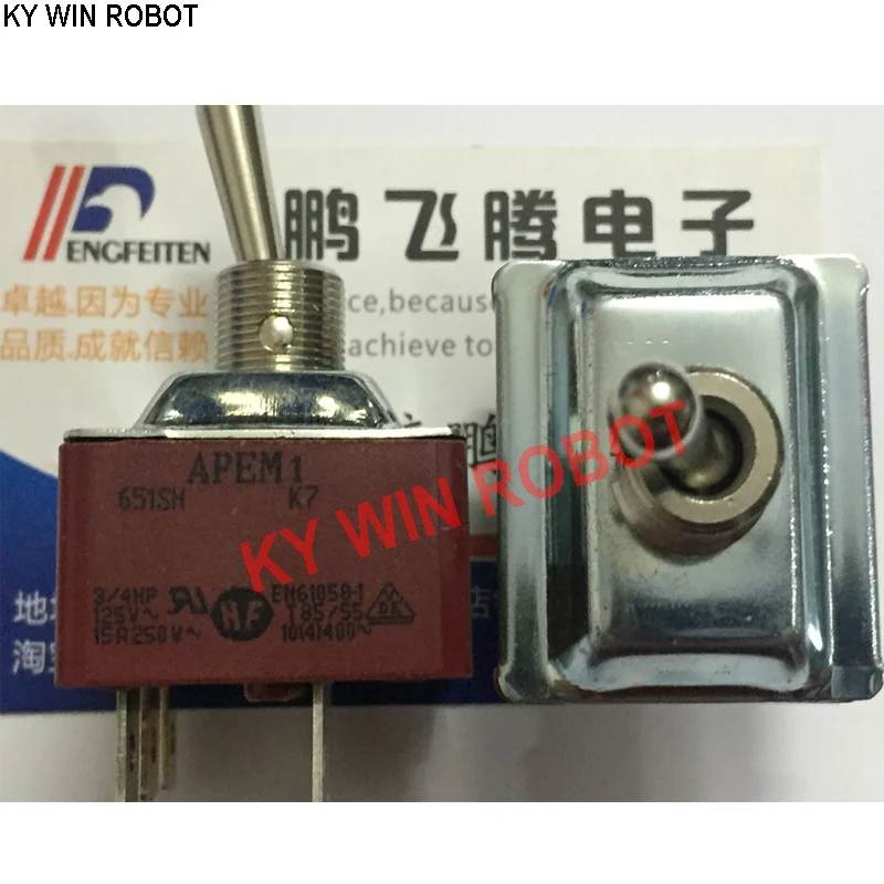 

1PCS French 651SH/2 high current toggle switch 6 feet 2 gear shaking head rocker toggle switch 15A250V