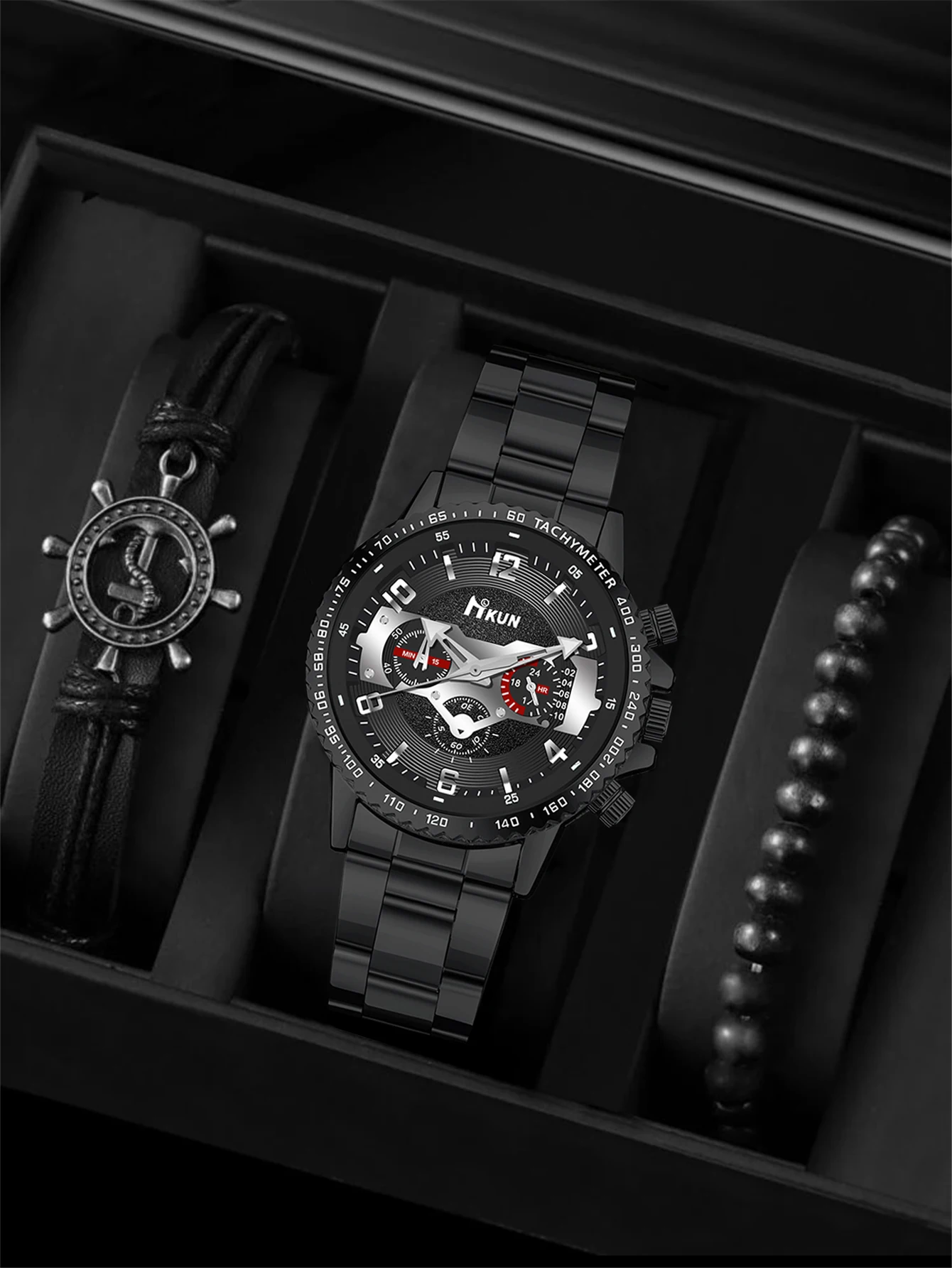 3 шт. мужские кварцевые часы в ретро-стиле