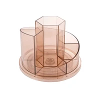 acrylic pen pencil holder stationery case 360 degree rotating desk organizer art supply cosmetic storage stand