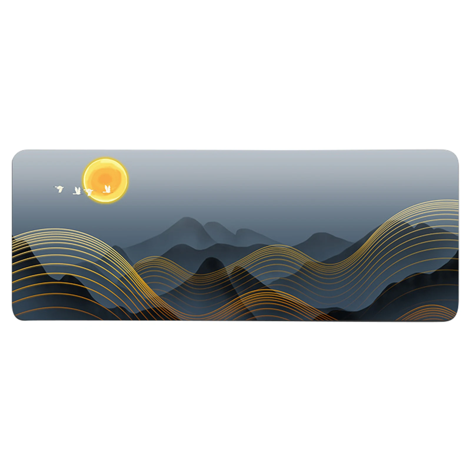 

Large Extended Gaming Mouse Pad Protective Cover Landscape Line Moon Computer Keyboard Desk Mat Rubber Mouse Mat Game Accessory