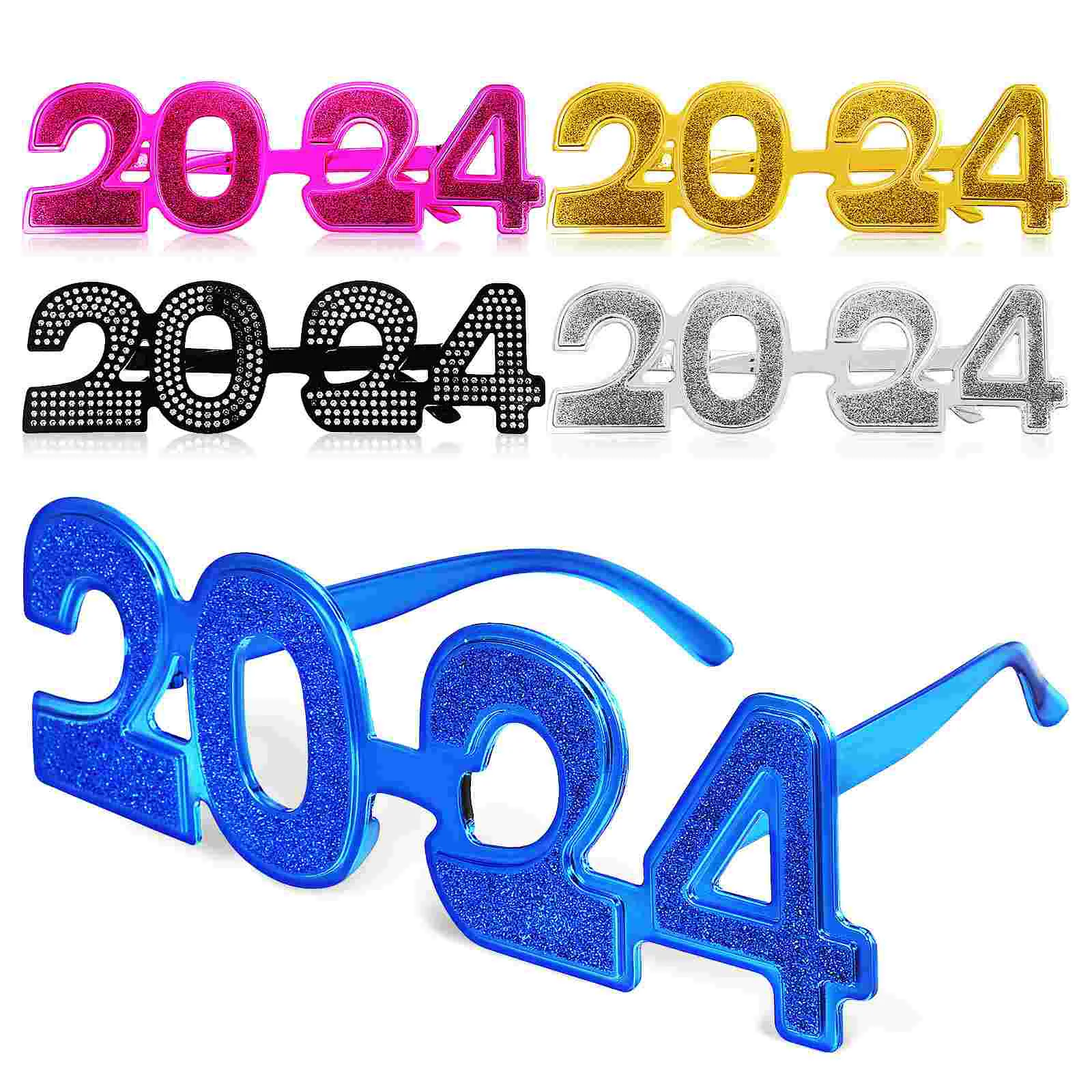 

5 Pcs Plastic Glasses Funny Dancing New Years Party Sunglasses Props 2024 Modeling Eye Wear Eve Supplies Eyeglasses