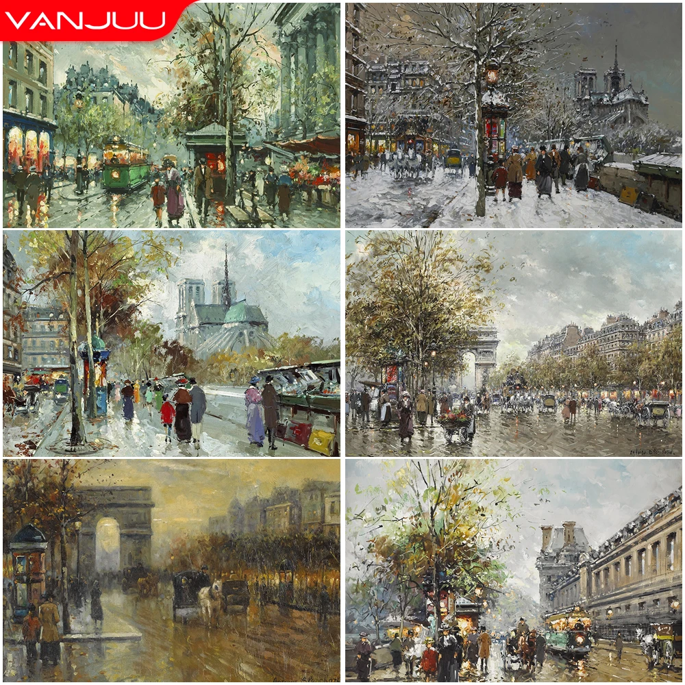 

Abstract 5D Diamond Painting Rainy Season Pedestrian Diamond Painting Mosaic Full Drill Diamond Embroidery Painting Home Decor