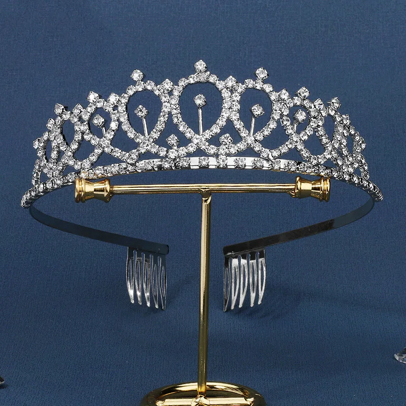 Женская Серебряная Свадебная Повязка Для Волос С Искусственными Кристаллами