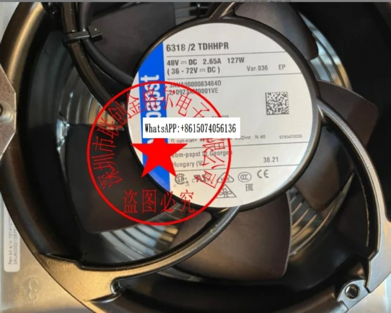 6318/2 TDH HPR TDHP i-mported 48VDC2.65A127W вентилятор