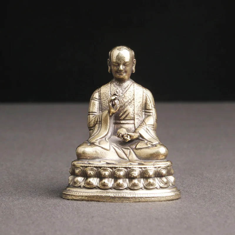 

Brass Tibetan Buddha Statue Home Decoration Dhabha Gyatsen Buddha Miniatures Figurines Antique Office Desk Accessories Crafts
