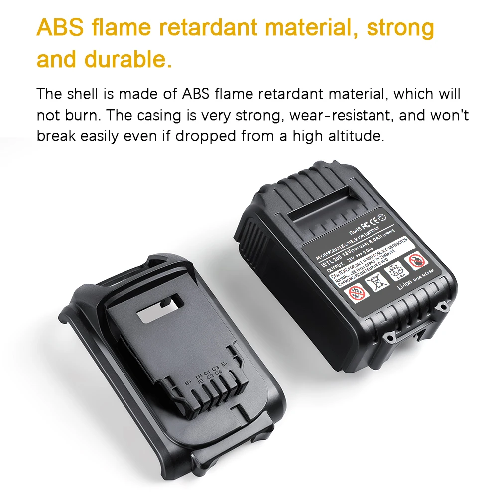 Аккумуляторная батарея DCB200 совместимая с Dewalt 18 в 20 DIY 3 Ач 6 0 корпус DCB184 защитой от