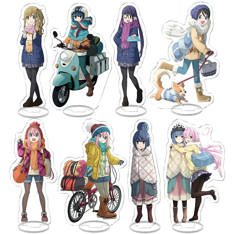 

Cute Anime Laid-Back Camp YuruCamp Stand Model Plate Collection Shima Rin Kagamihara Nadeshiko Inuyama Aoi Figures Standee Gift